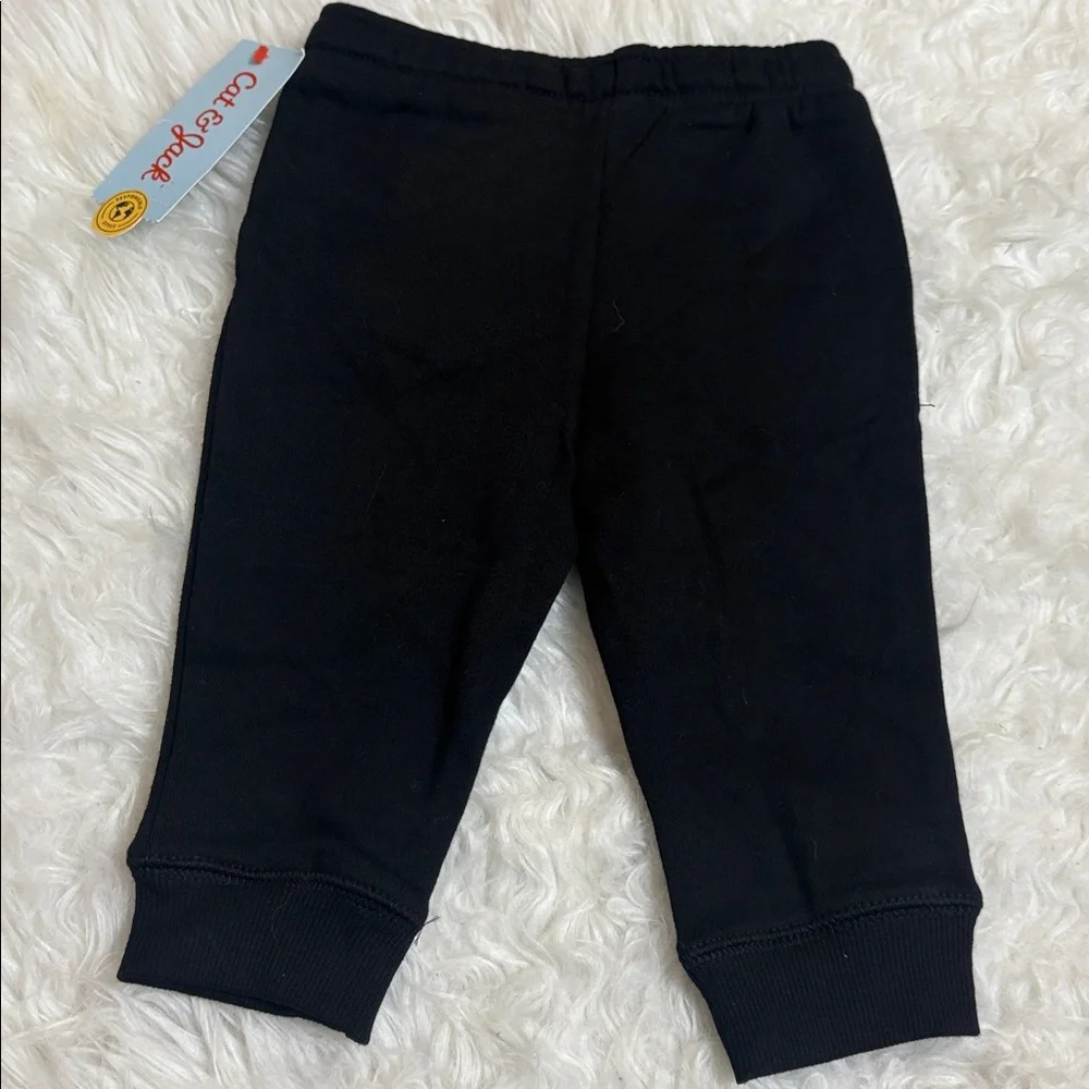 NWT Cat & Jack Black Size 12M Jogger Pants Easy On Easy Off